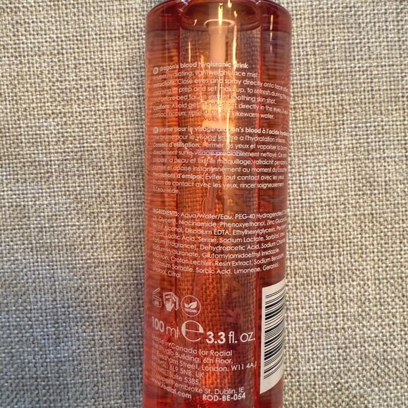 Rodial Dragon Blood Hyaluronic Drink 100ml Hydrating Vegan Face Mist Glow Prep - Picture 3 of 9